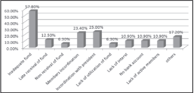 Distributions of problems faced by VHNSC members in utilization of property